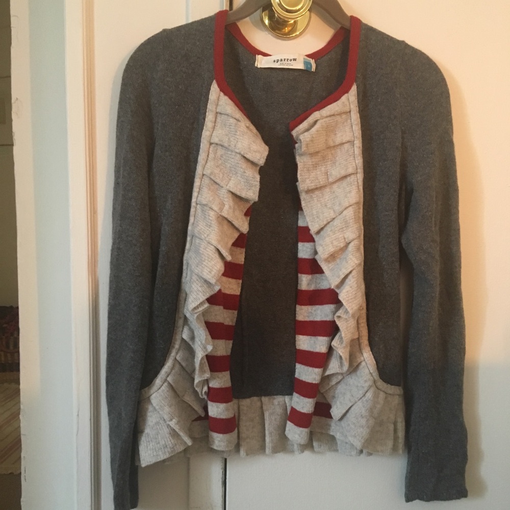 Anthropologie Sparrow Gray sweater/cardigan.
